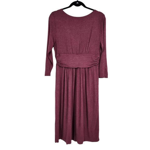 Anthropologie Maeve Women's Long Sleeve Galena Dress Wine Board Size Large - Picture 6 of 7